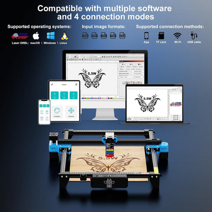 TTS-55 Pro Laser Engraver 5500Mw Laser Engraving Machine