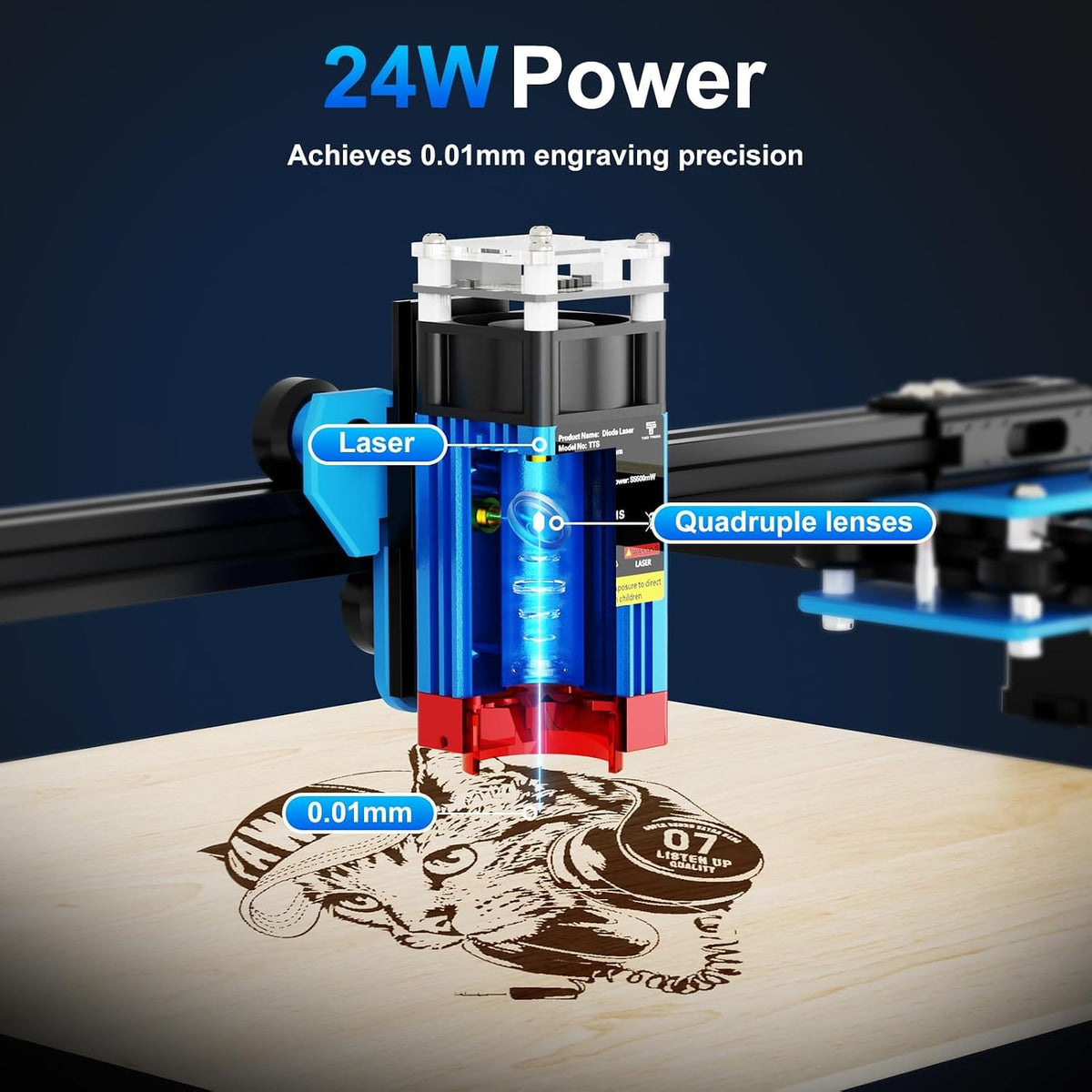 TTS-55 Pro Laser Engraver 5500Mw Laser Engraving Machine