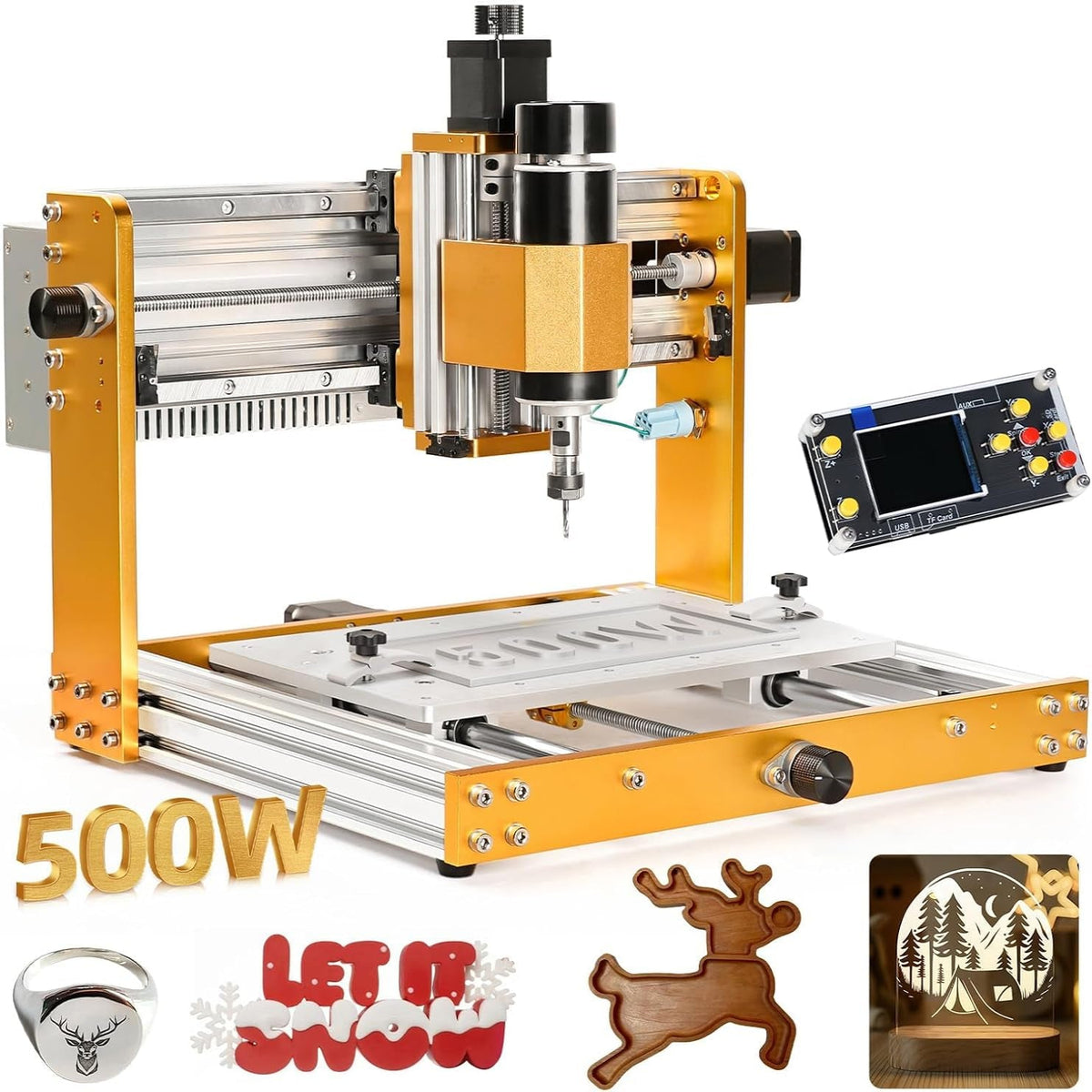 3018 Pro Ultra CNC Machine 500W All-Metal CNC Router Machine, Upgraded 3 Axis Engraver Machine Limit Switches & Emergency-Stop with GRBL Offline Control for Metal, Wood, Acrylic, PCB MDF