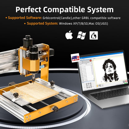 3018 Pro Ultra CNC Machine 500W All-Metal CNC Router Machine, Upgraded 3 Axis Engraver Machine Limit Switches & Emergency-Stop with GRBL Offline Control for Metal, Wood, Acrylic, PCB MDF