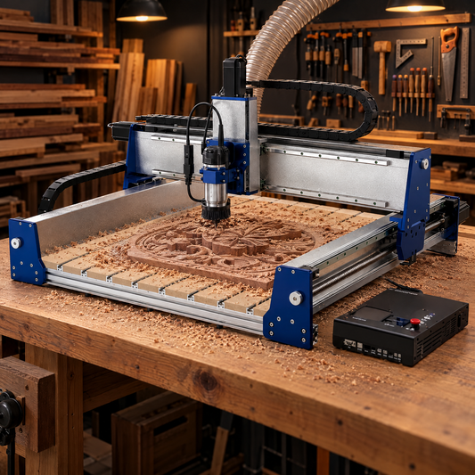 Proverxl 2x2 CNC router carving wood in a woodshop